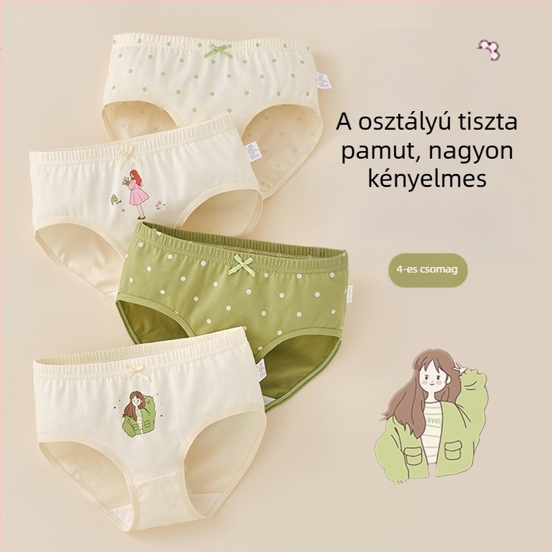 Gyerek alsónemű lányoknak háromszög alakú pamut A osztályú pamut 6-12 éves kislány cuhk rövidnadrág nem csattog nagykereskedés