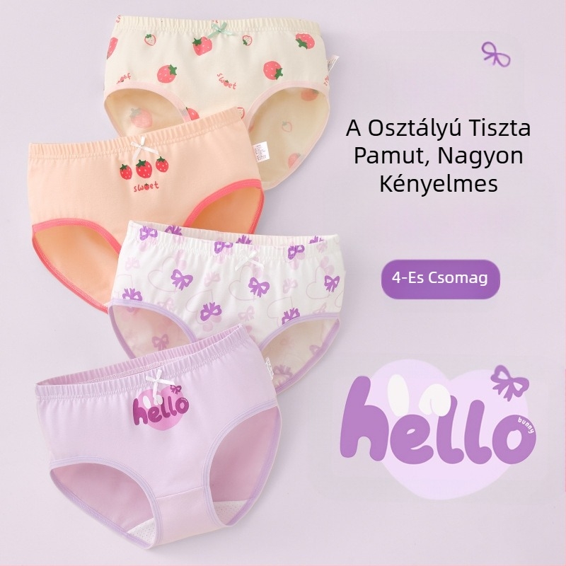 Gyerek alsónemű lányoknak háromszög alakú pamut A osztályú pamut 6-12 éves kislány cuhk rövidnadrág nem csattog nagykereskedés