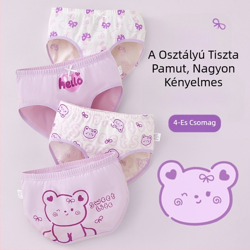 Gyerek alsónemű lányoknak háromszög alakú pamut A osztályú pamut 6-12 éves kislány cuhk rövidnadrág nem csattog nagykereskedés