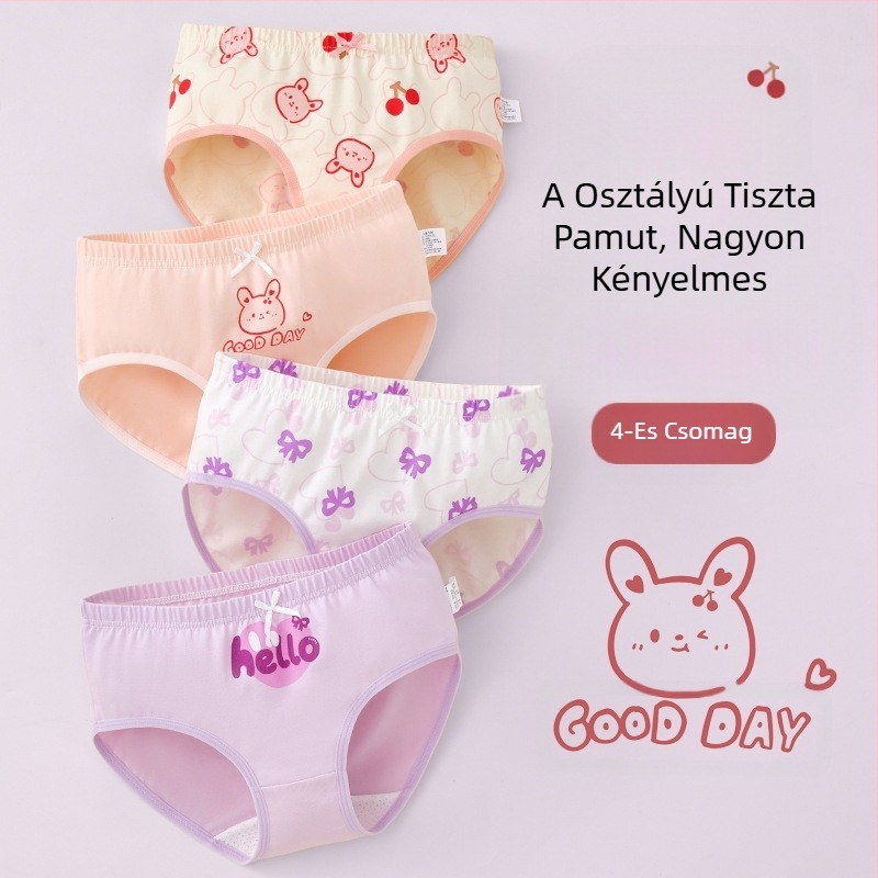 Gyerek alsónemű lányoknak háromszög alakú pamut A osztályú pamut 6-12 éves kislány cuhk rövidnadrág nem csattog nagykereskedés