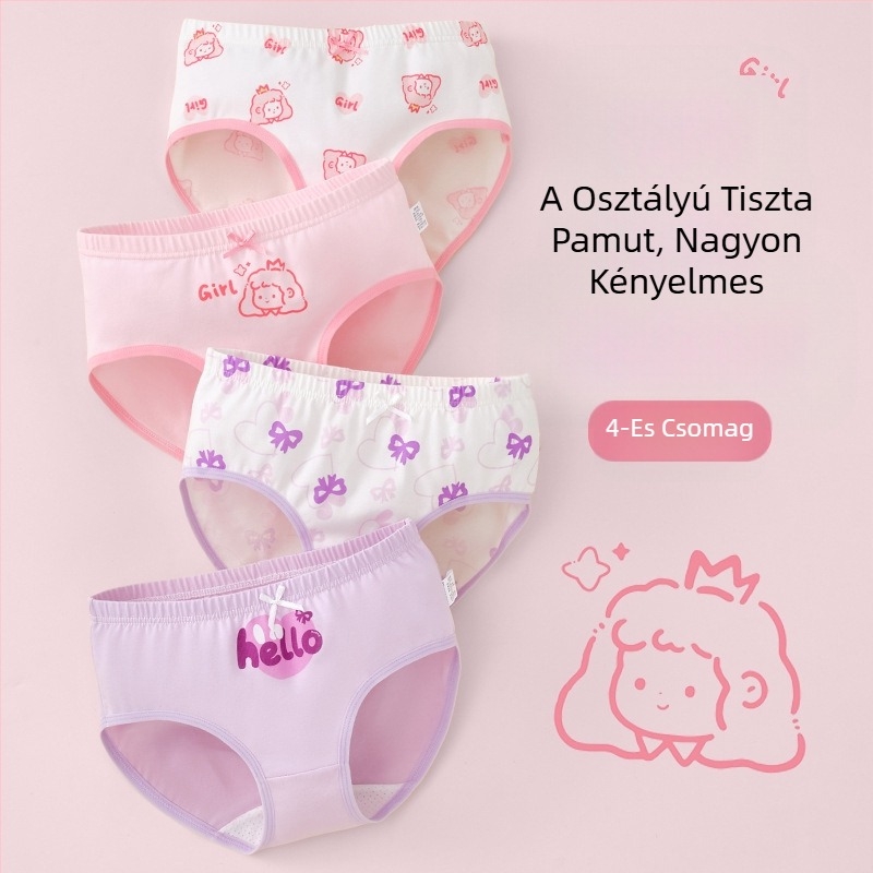 Gyerek alsónemű lányoknak háromszög alakú pamut A osztályú pamut 6-12 éves kislány cuhk rövidnadrág nem csattog nagykereskedés