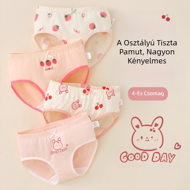 Gyerek alsónemű lányoknak háromszög alakú pamut A osztályú pamut 6-12 éves kislány cuhk rövidnadrág nem csattog nagykereskedés