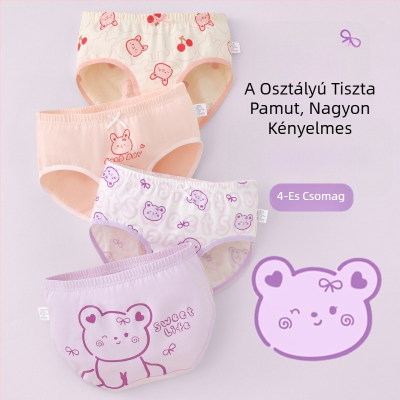 Gyerek alsónemű lányoknak háromszög alakú pamut A osztályú pamut 6-12 éves kislány cuhk rövidnadrág nem csattog nagykereskedés