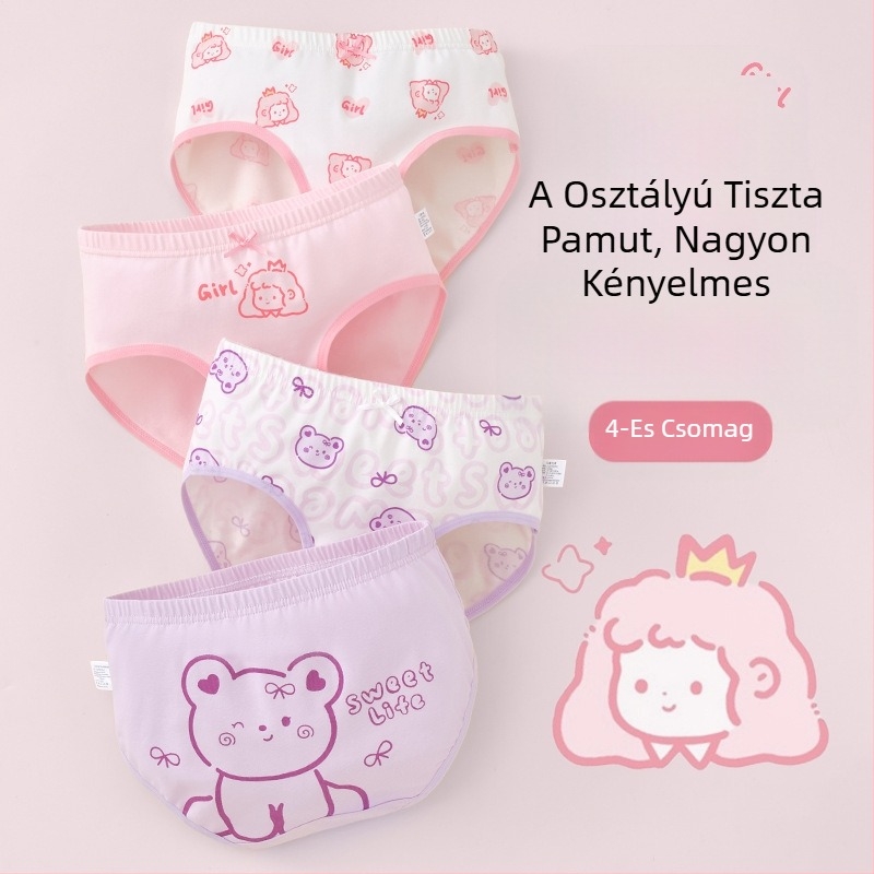 Gyerek alsónemű lányoknak háromszög alakú pamut A osztályú pamut 6-12 éves kislány cuhk rövidnadrág nem csattog nagykereskedés