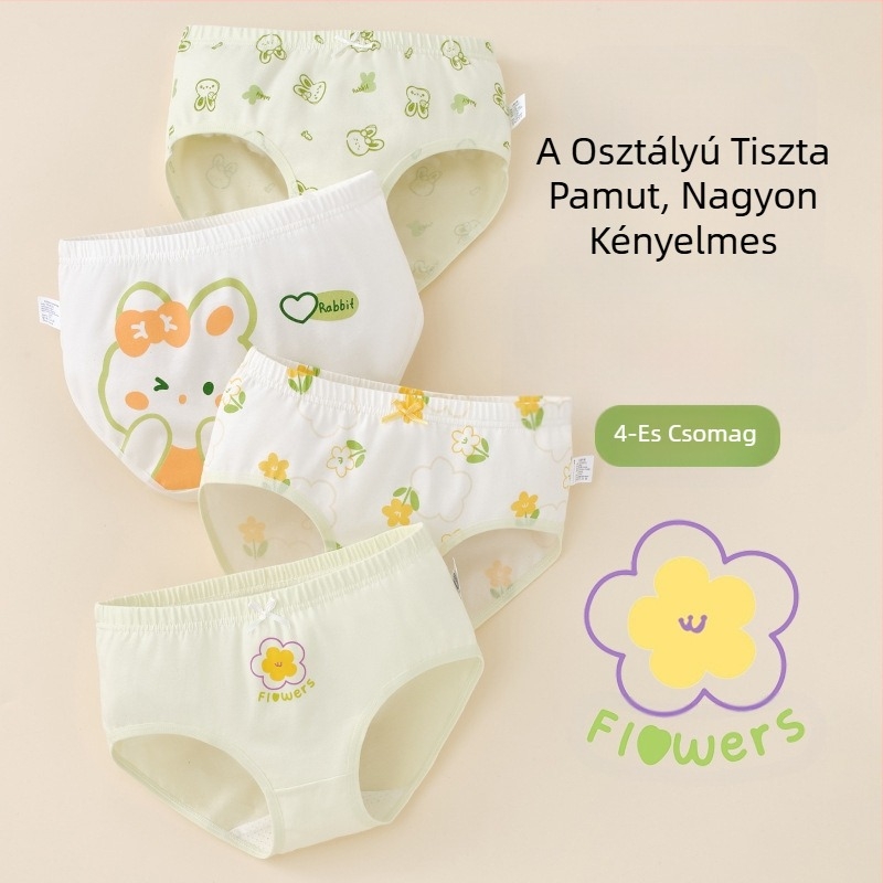 Gyerek alsónemű lányoknak háromszög alakú pamut A osztályú pamut 6-12 éves kislány cuhk rövidnadrág nem csattog nagykereskedés