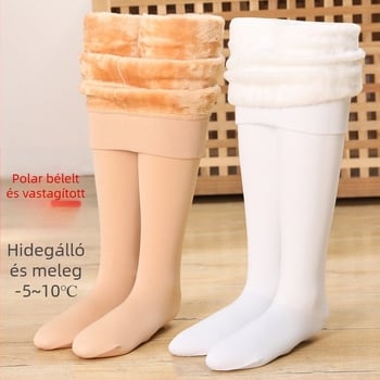Lányok táncharisnyái tavaszra, őszre és télre, polár béléssel és vastagítással, fehér balett-specifikus leggings, vékony polár gyermek harisnyanadrág
