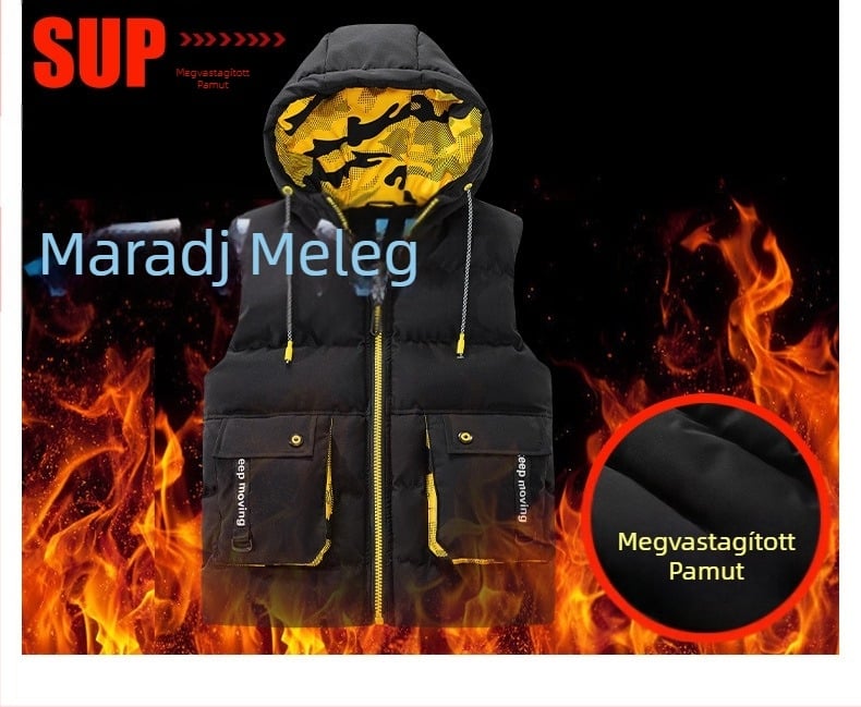 Fiú vastagított pehelykabát, gyermek szerszámos sztereó táska, pamutbélésű kabát, koreai stílusú baba férfi és női mellénykabát