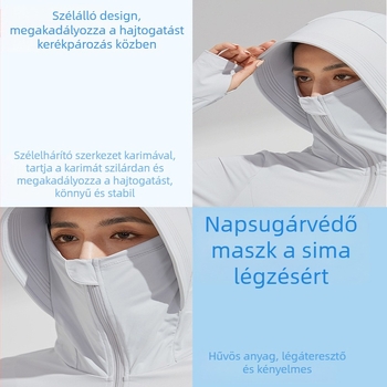 2025 Hosszú napvédő ruházat nőknek, Teljes testes napvédelem, UV-védelem, Tavaszi és nyári kültéri hűsítő jégselyem lélegző napvédő ruházat