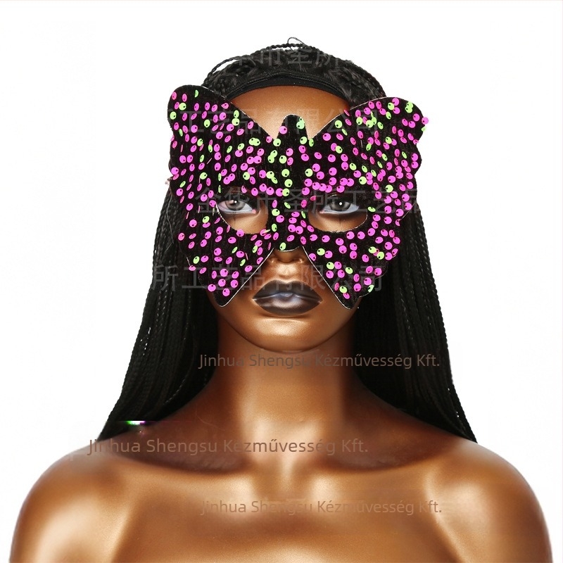 Határon átnyúló, dögös halloweeni macskalány maszk, fekete párduc maszk, fekete macska maszk, csipkés macskamaszk, flitteres macskamaszk