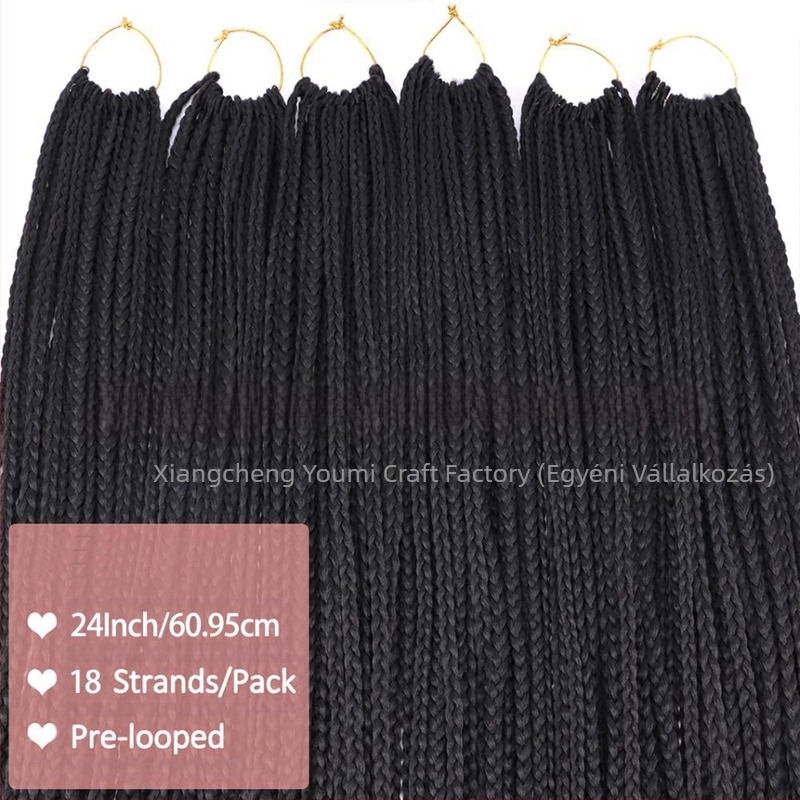 Xuchang Paróka Női Horgolt Haj Háromszálú Fonatok Doboz Zsinórra Szintetikus Horgolt Haj