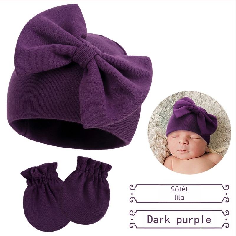 Újszülött magzati sapka baba masnis sapka divatos meleg baba sapka 15 színű kesztyű plusz magzati sapka