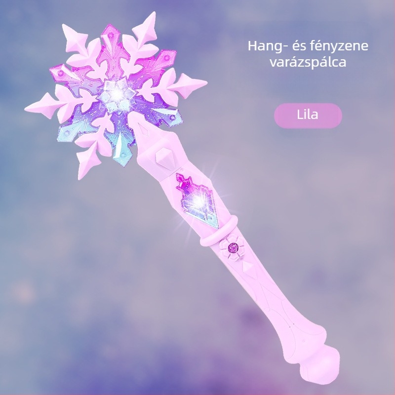 Határokon átnyúló új varázspálca jég kis hercegnő varázslatos hang és fény indukciós tündérlány világító pálcika játék gyermekek átalakulása