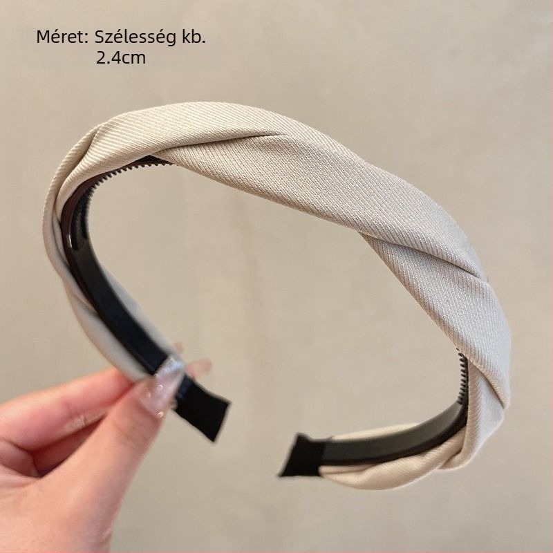 Magas fejpántos női 2024-es új stílusú arcmosó csúszásgátló fejpánt széles karimájú fogazott préselt hajbélyegző fejfedő egyszerű hajcsomag