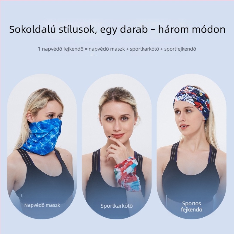 Xunhui varázslatos fejkendő kültéri lovaglómaszk napvédelem lélegző jég selyem háló arctörölköző futónyomtatás varrat nélküli fejkendő