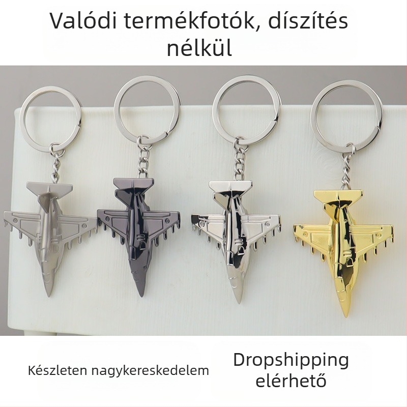 Teljesen fémből készült vadászgép kulcstartó 3D modell repülőgép kulcstartó repülési kis ajándék ingyenes próbanyomat