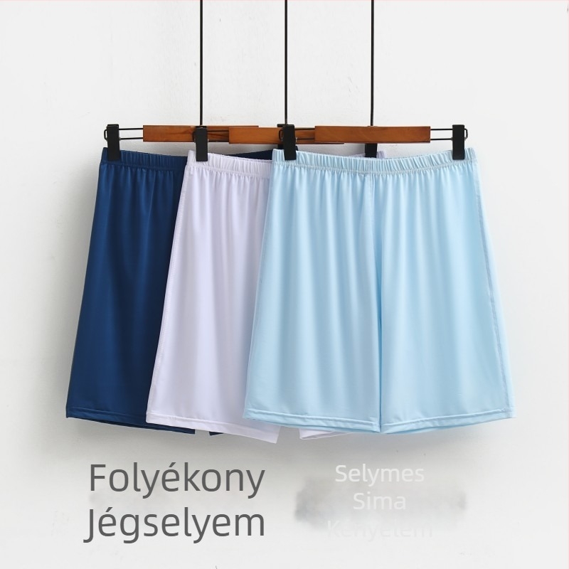 [Folyékony jégselyem] Nyári új, ultravékony férfi otthoni nadrág, pizsama rövidnadrág, lélegző, hűvös, rugalmas strandnadrág