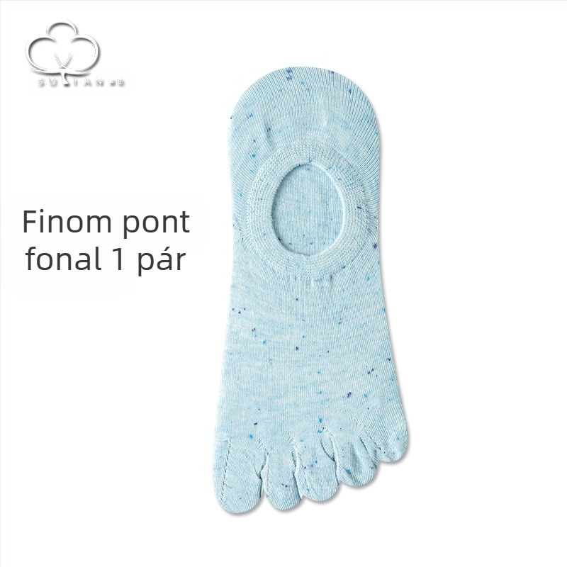 Pöttyös fonalból készült ötujjas zokni Női nyári vékony zokni Női hajózokni Sekély szájú, láthatatlan zokni Japán stílusú aranyos pamut orrú zokni