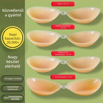 Láthatatlan szilikon melltartó, vastagított, varrás nélküli, pánt nélküli, különleges menyasszonyi fehérnemű, szexi push-up, varrás nélküli szabás
