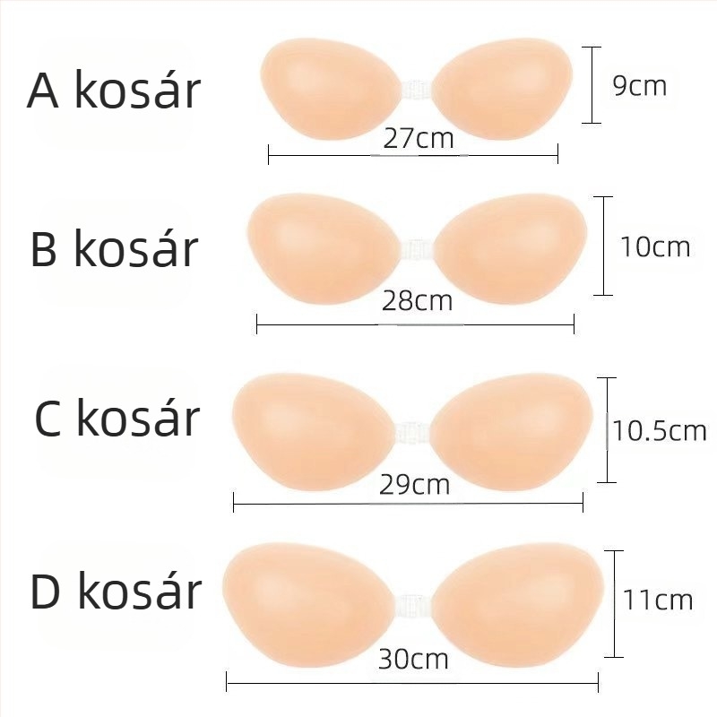 Láthatatlan szilikon melltartó, vastagított, varrás nélküli, pánt nélküli, különleges menyasszonyi fehérnemű, szexi push-up, varrás nélküli szabás