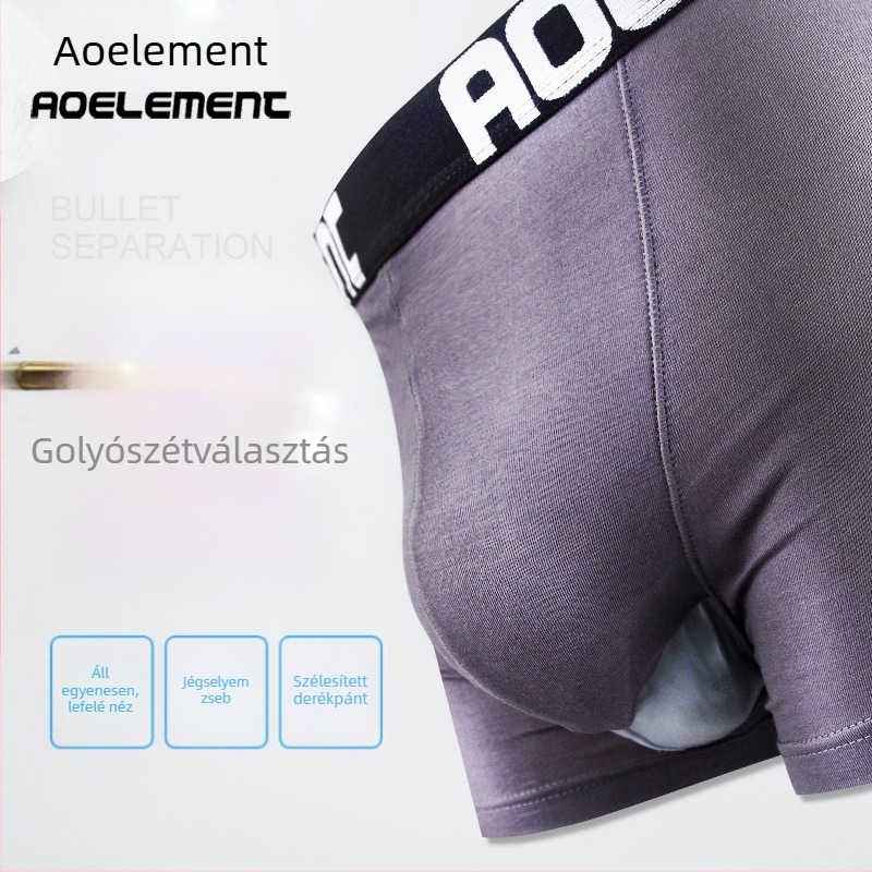 Férfi alsónemű Bullet Separate Fehérnemű Férfi boxeralsó Domború Zsebes Lélegző Nagykereskedelmi Herezacskó Tálcás Középderekú Boxeralsó
