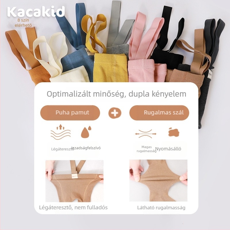 Szigorú választék tavaszi és őszi baba pántos harisnyanadrágokból, magas derekú, hasvédő pántos nadrágokból, egyszínű leggingsből