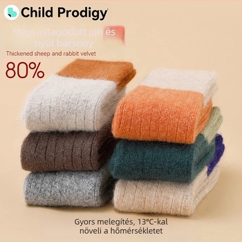 Gyerek kasmír zokni, vastagított, meleg, fiúknak és lányoknak való, gyapjúval bélelt, nyúlszőrmés zokni, gyerek zokni, baba, őszi-téli gyapjú zokni