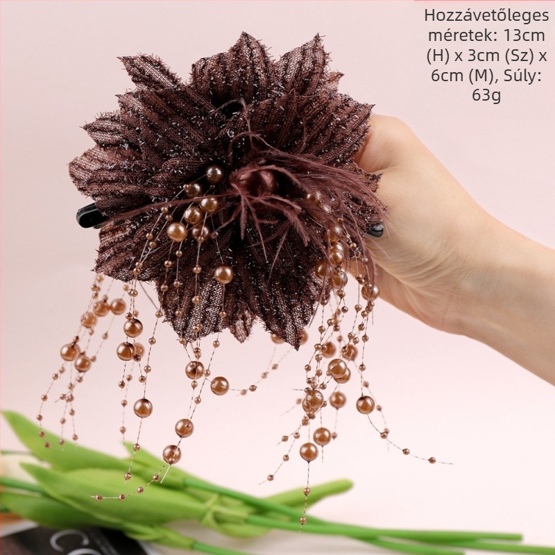 Fényes csillag folyó ~ Hong Kong szél ragyogó virágok fogó klip temperamentum cápa klip háló vörös fej haj kijelző haj virág haj kiegészítők