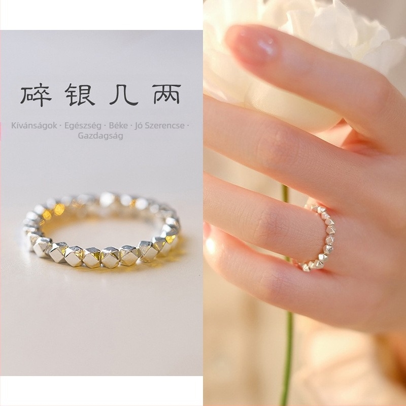 925 ezüst gyűrű, nem fakuló, niche természetes kristályos női gyűrű, retró elegáns türkiz gyűrű, nagykereskedelem, női