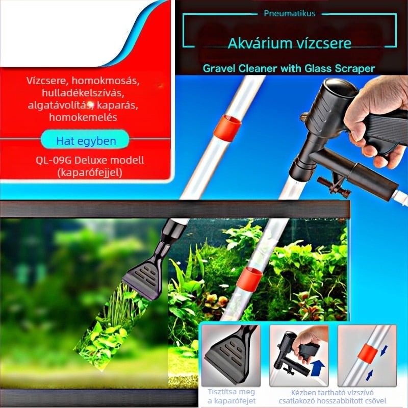 Pneumatikus Bonsai Akvárium Vízváltó WC Szívóeszköz Kézi Homokmosó Fertőtlenítő Szívóeszköz Vízelvezető