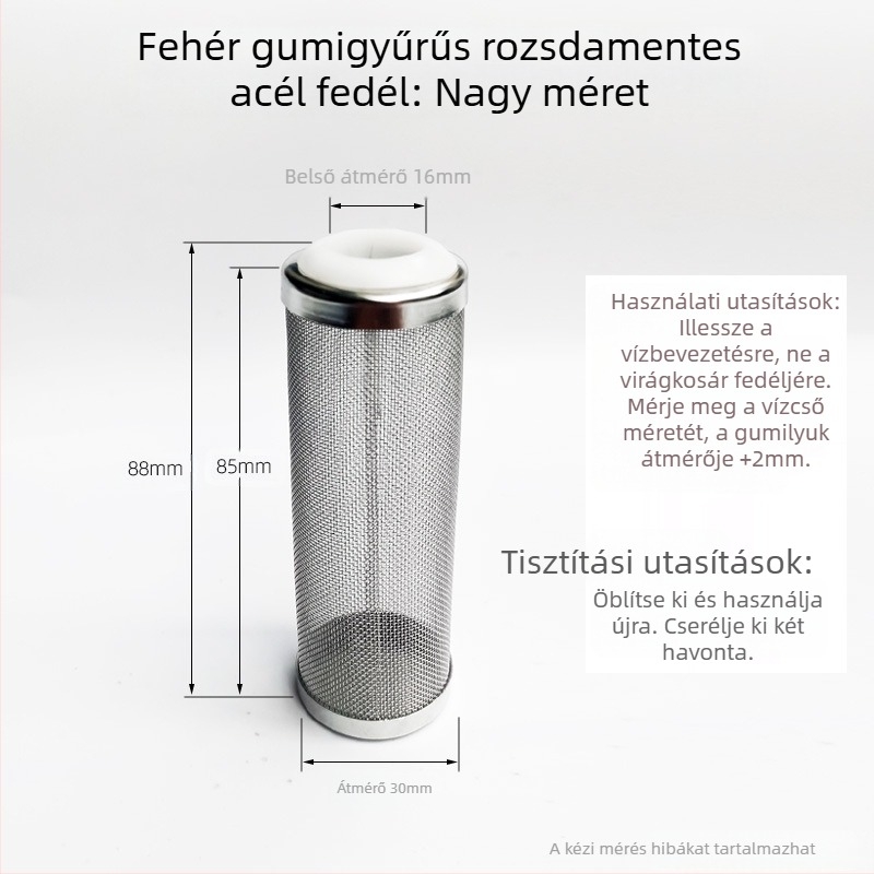 Rozsdamentes acél vízbevezető védőhüvely akvárium akvárium szűrő szűrő hordó szűrőháló vízbevezető köpeny kristály garnélaháló