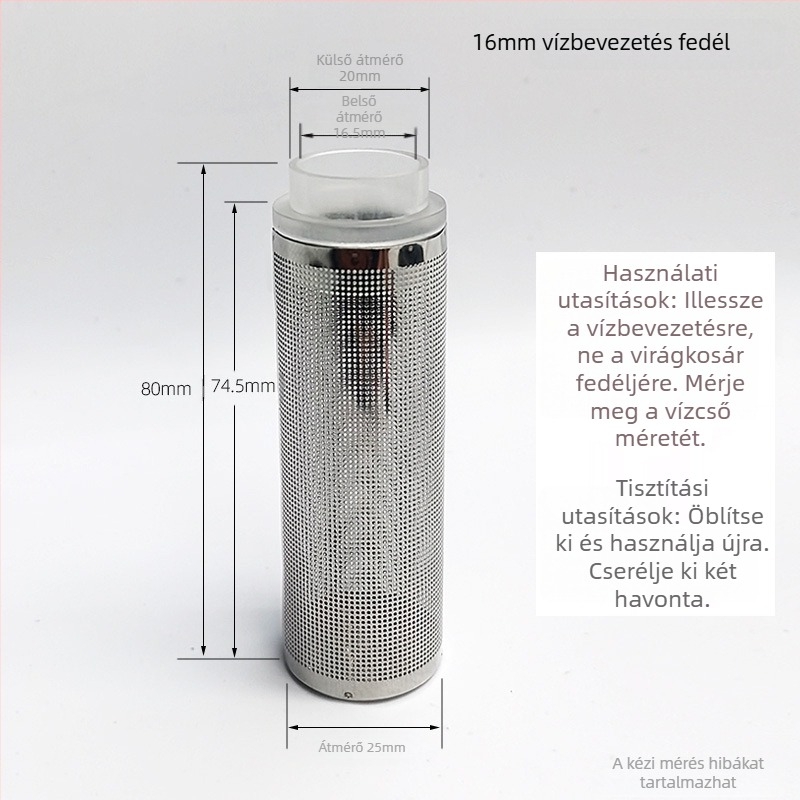 Rozsdamentes acél vízbevezető védőhüvely akvárium akvárium szűrő szűrő hordó szűrőháló vízbevezető köpeny kristály garnélaháló