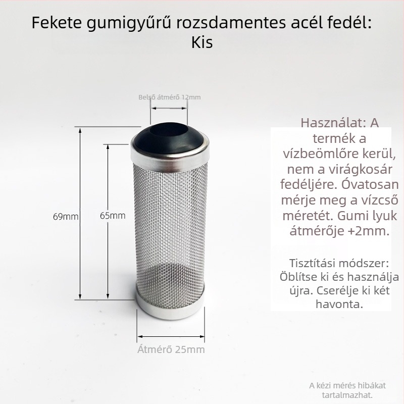 Rozsdamentes acél vízbevezető védőhüvely akvárium akvárium szűrő szűrő hordó szűrőháló vízbevezető köpeny kristály garnélaháló