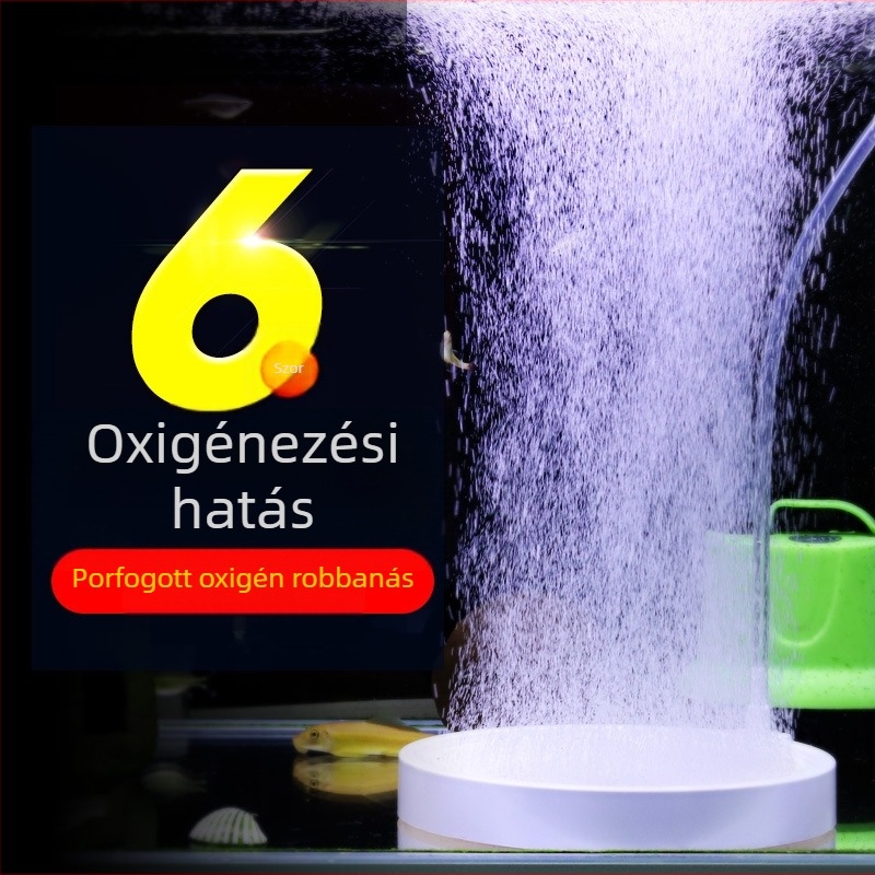 Akvárium oxigénpumpa porlasztás nano gáz serpenyőben csendes oxigénpumpa alacsony nyomású levegő porlasztó robbanás oxigén finomító