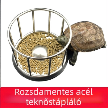 Teknős etetődoboz etetőtál 304 rozsdamentes acél etetőmedence mászó kisállateledel tál határokon átnyúló, raktáron