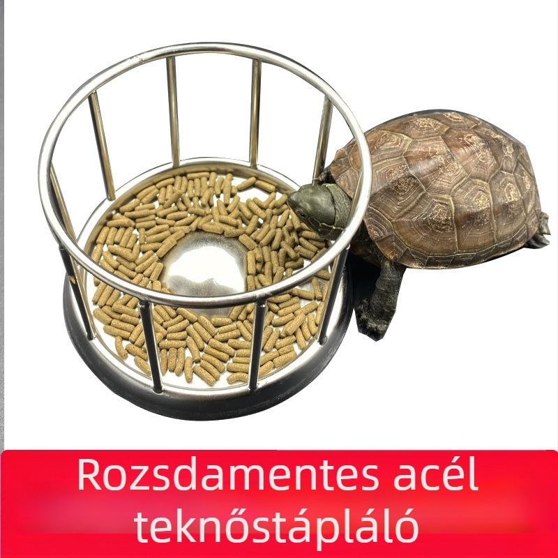 Teknős etetődoboz etetőtál 304 rozsdamentes acél etetőmedence mászó kisállateledel tál határokon átnyúló, raktáron