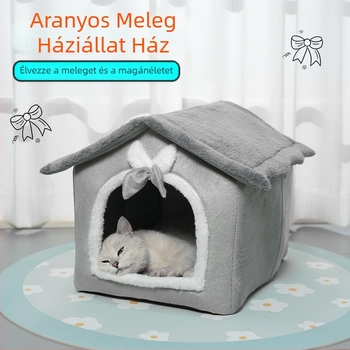 Kivehető és mosható, nagyméretű házimacska fészek tavaszi meleg fészek macskaház négy évszak Univerzális kisállat fészek kisállat kellékek