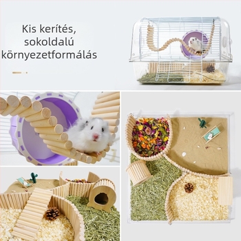 Kisállat hörcsög játék kertészeti kellékek hinta kis kerítés létra aranymackó dombormű játékok multifunkcionális kellékek