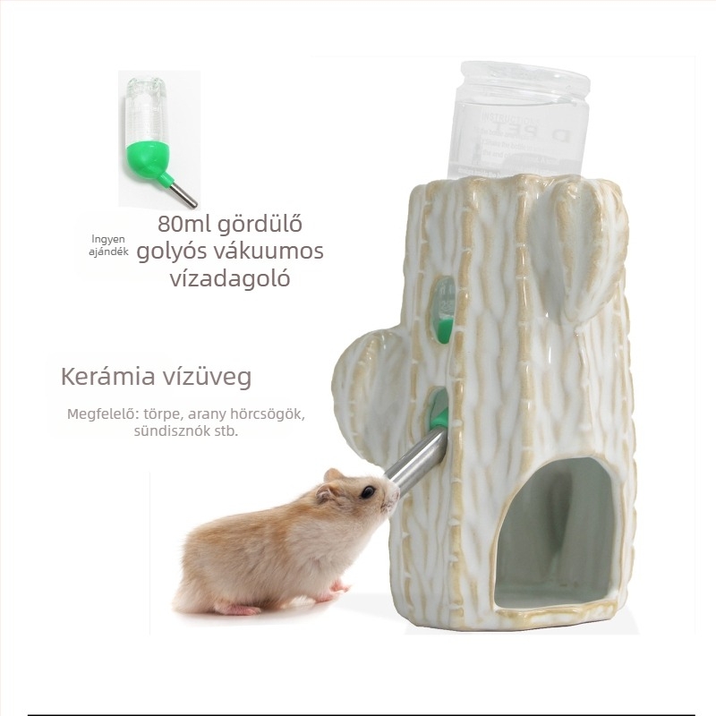 Kaktuszos vizespalack, hörcsögi itató, kerámia konzol, függőleges, aranymedve, holland malac, állítható, kertészeti kellékek