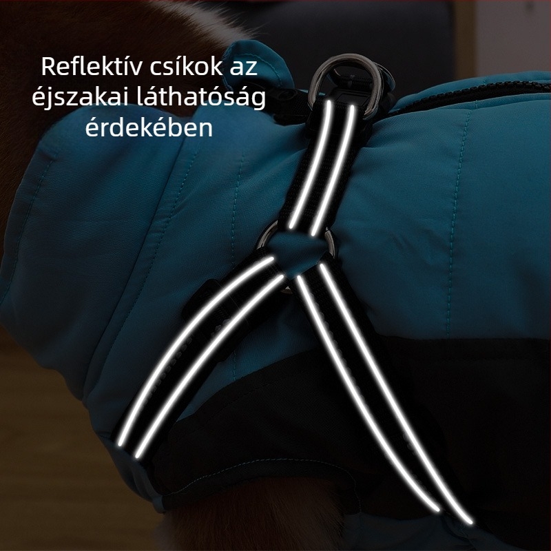 Új, pamuttal bélelt kutyakabát, téli, meleg, szélálló, éjszakai, fényvisszaverő mellény, határokon átnyúló, exkluzív kisállat-kellékek