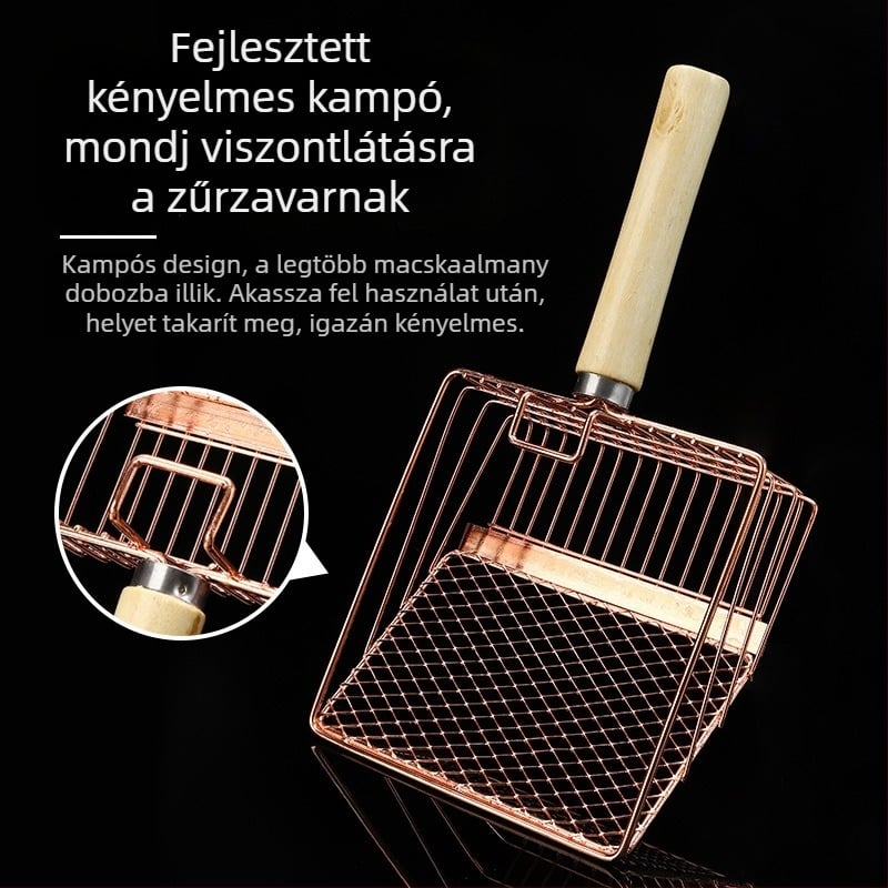 6 generációs macskaalom lapát hosszú nyelű fém macskaalom lapát rozsdamentes acél nagy macskalapát ürülék hivatalos tisztítóeszköz gyári közvetlen értékesítés