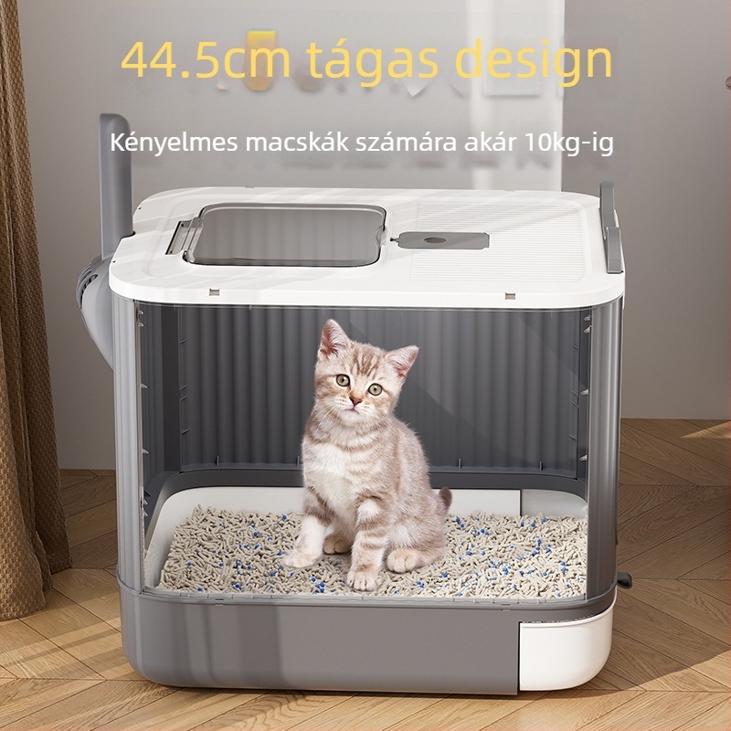 Nagyméretű macskaalom sterilizáló és fröccsenésgátló funkciókkal, kiscicáknak alkalmas, szagálló macskakellékek, extra nagy macskavécé