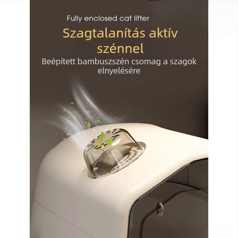 Macskaalom, teljesen zárt, szagtalanító, extra nagy macskavécé, cseppálló, extra nagy macskaalom