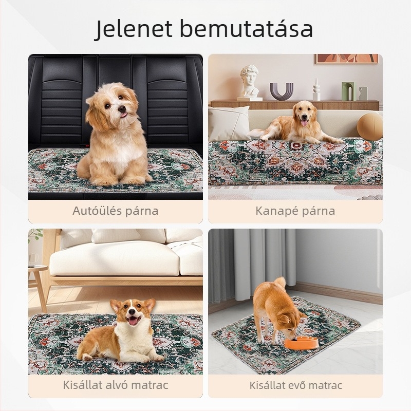 Kutyaszőnyeg, alvó kutyaketrec-pad, négy évszakhoz, általános célú kisállatszőnyeg, macska, csúszásmentes kennelkerítés