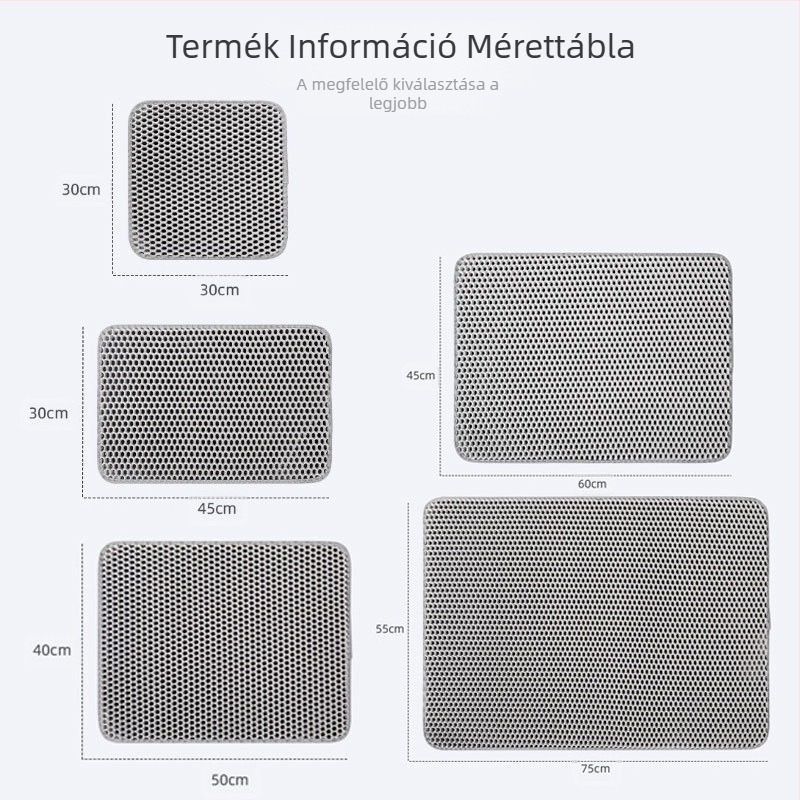 Külkereskedelmi népszerűségnek örvendő kétrétegű szűrő macskaalom szőnyeg, kidobásgátló macskaalom doboz, fröccsenésgátló homokvezérlő szőnyeg, kisállat macska kellékek