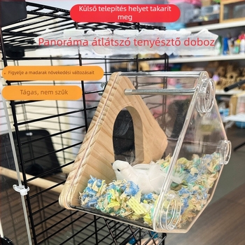 Átlátszó papagáj tenyészdoboz tigrisbőr bazsarózsa Xuanfeng papagáj madárfészek függőfészek papagájfészek meleg madárkalitka kiegészítők kellékek