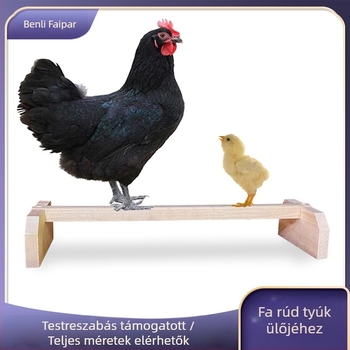 Kakas, tyúk, ülő madárfészek, fa csirkerúd, kisállat-állvány, csibe, fa állvány, kétrészes szett