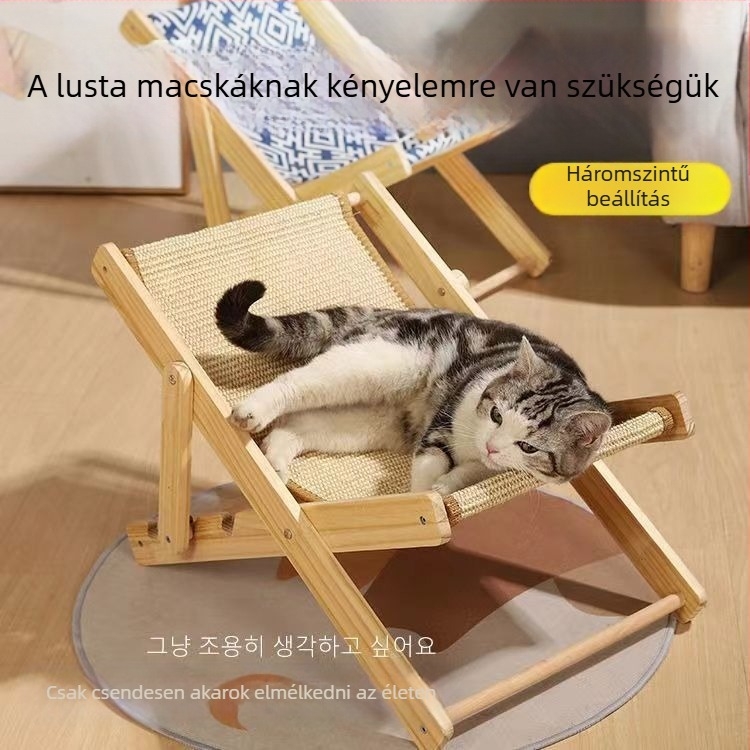 Szizál macska fekvőfotel függőágy bölcső macskaszék macskakanapé mászóka játék nyári macskafészek korpásodásmentes macska kaparódeszka