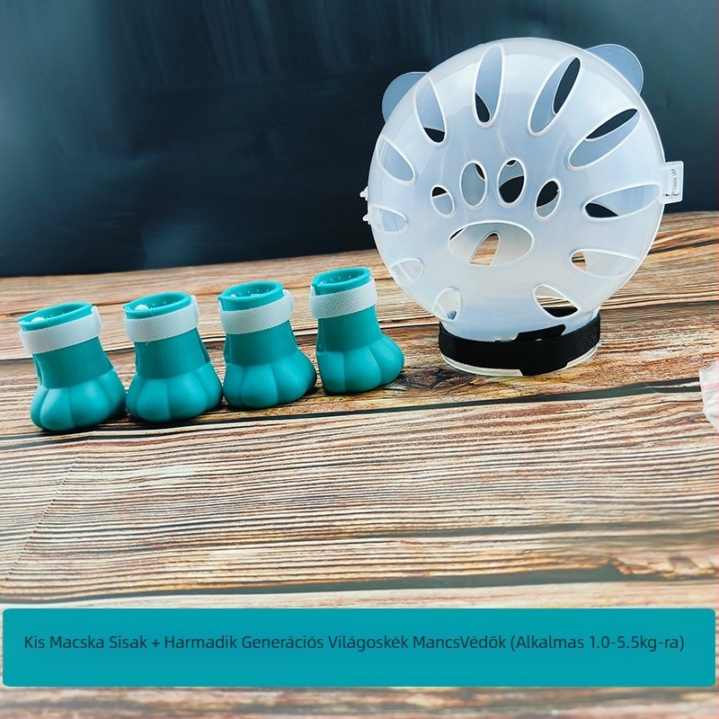 Macskatartó Kapucnis szájkosár nyalásgátló harapásgátló átlátszó gömb alakú légáteresztő Elizabeth gyűrűs macskafejvédő