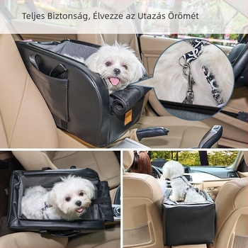Kutyáknak és macskáknak autós ketrec központi vezérlésű kisállatfészek párna univerzális kisállatülés hordozható kutyakennel autós táska