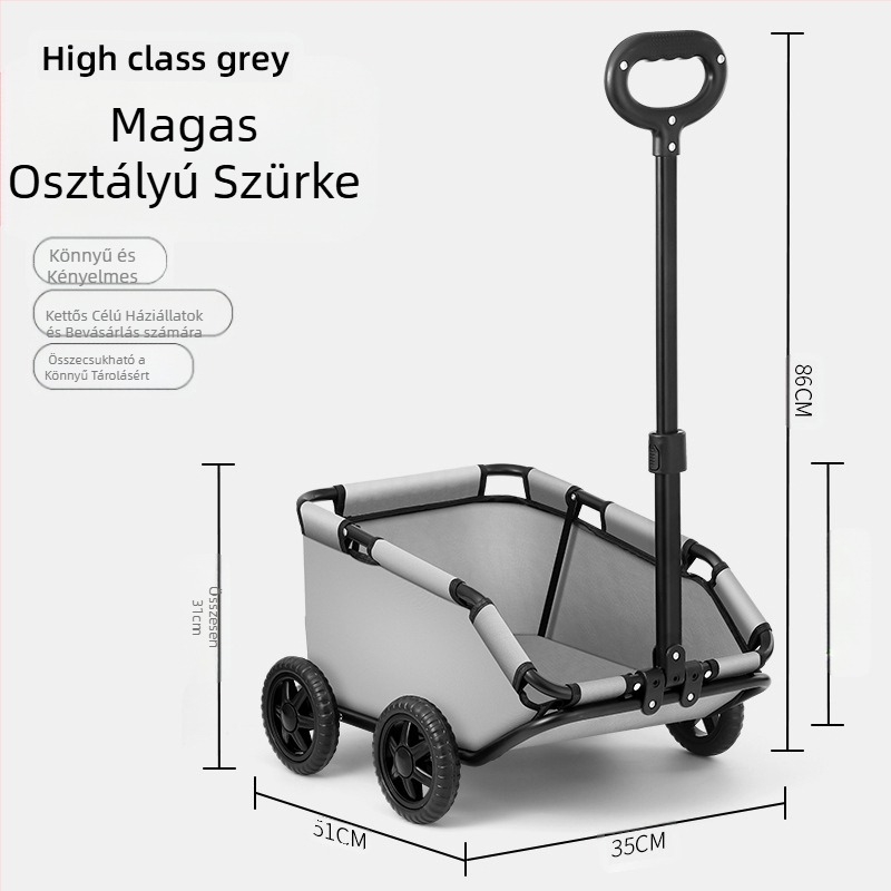 Kisállat kocsi Kutya kiránduló Összecsukható Könnyű Ételbevásárló Kocsma Kis és Közepes Kutya kocsi Kutyasétáltató Kocsi Macska kocsi Kutyahúzó Kocsi